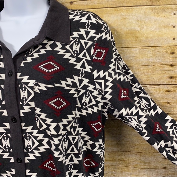 Pendleton tribal Aztec print button up shirt dress size medium - Picture 4 of 16
